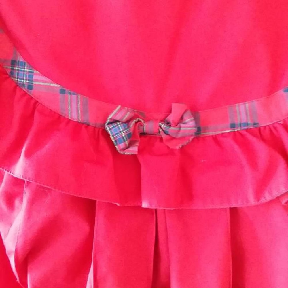 Rothschild Red Winter Dress Coat Girl Plaid Trim 7 - Picture 8 of 8